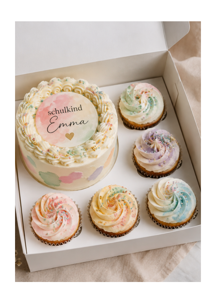 Einschulungs Torte + Cupcakes
